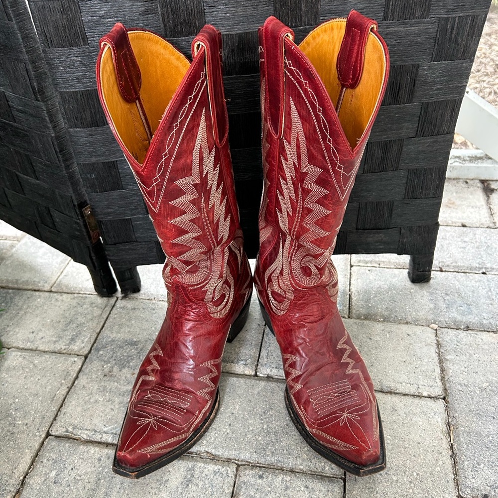 Old Gringo Tan and Red Leather Boots